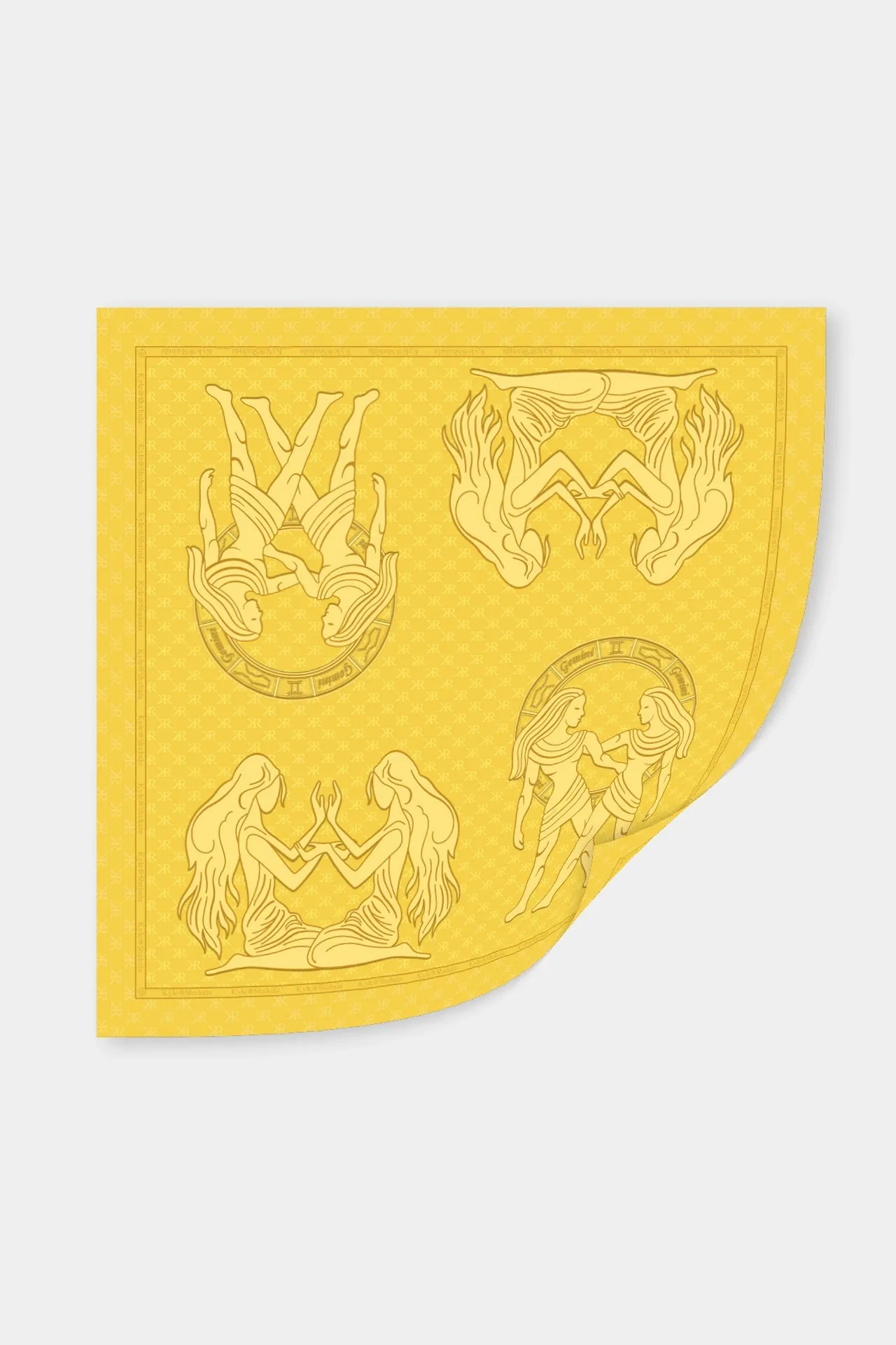 Gemini Zodiac Sign Scarves in Yellow