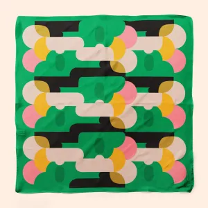 Green Meanies - 1960s style square silk scarf