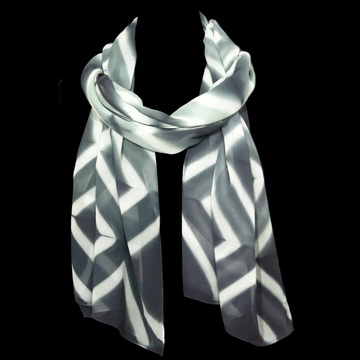 Grey Shibori Scarf