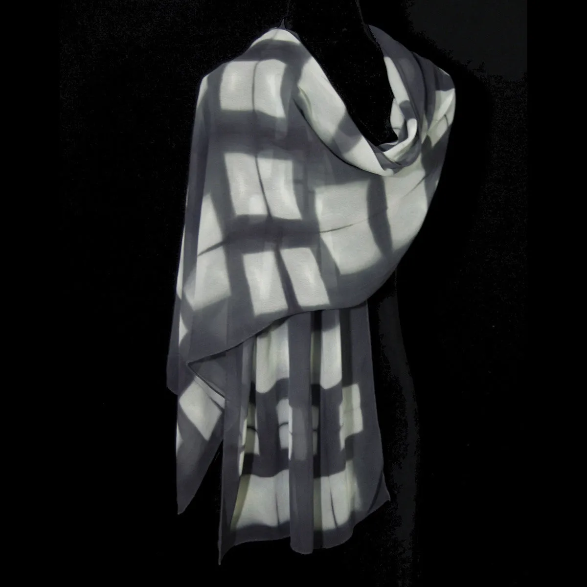 Grey Shibori Scarf