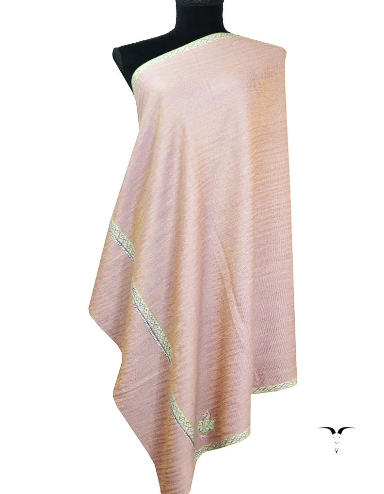 heliotrope and rose quartz reversible embroidery pashmina shawl 8435