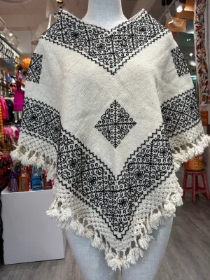“Hueyapan" Hand-Embroidered Rebozos b&w