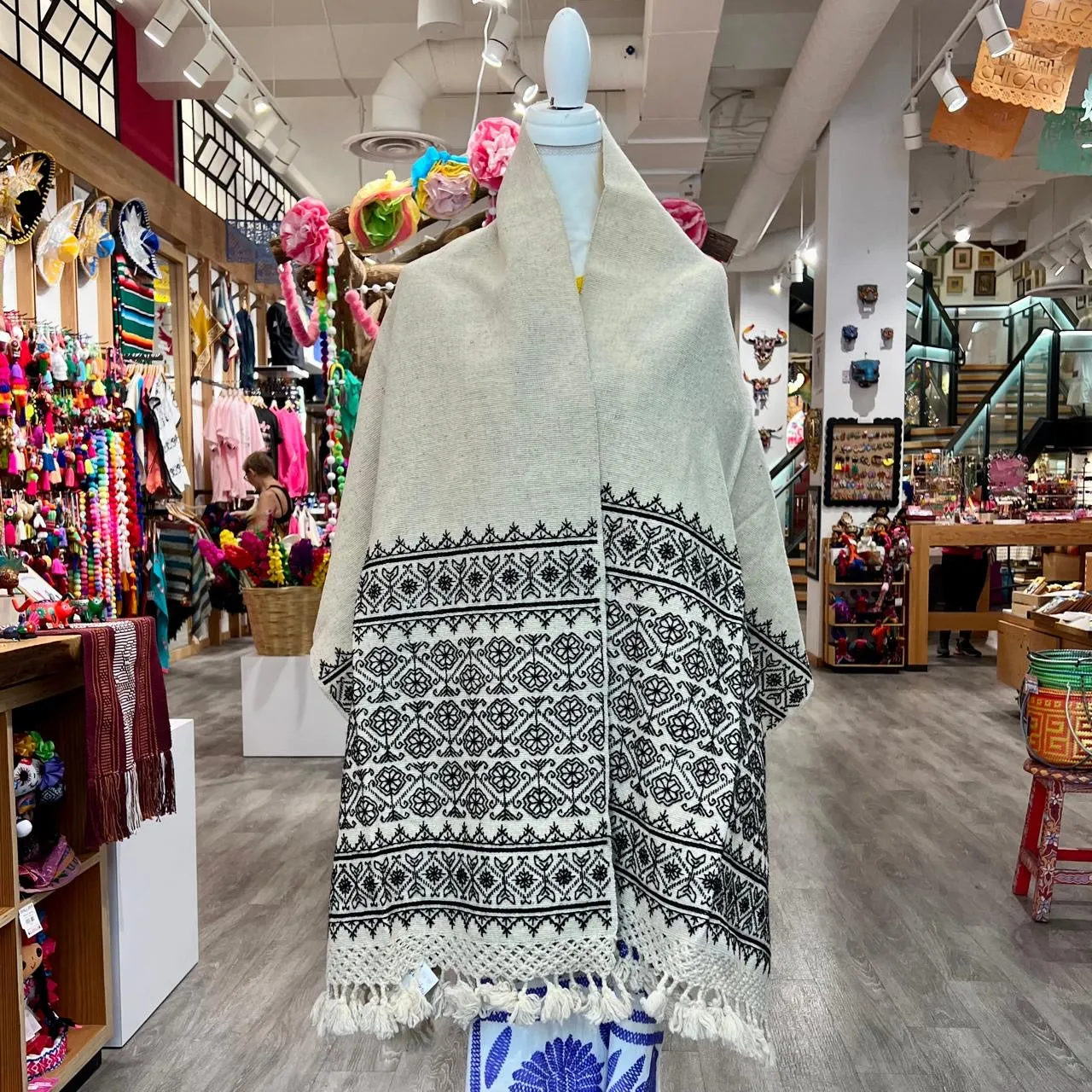 “Hueyapan" Hand-Embroidered  Scarf