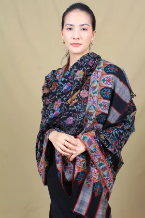 Ishq Pechaan Black Kani Jamavar Pashmina Shawl
