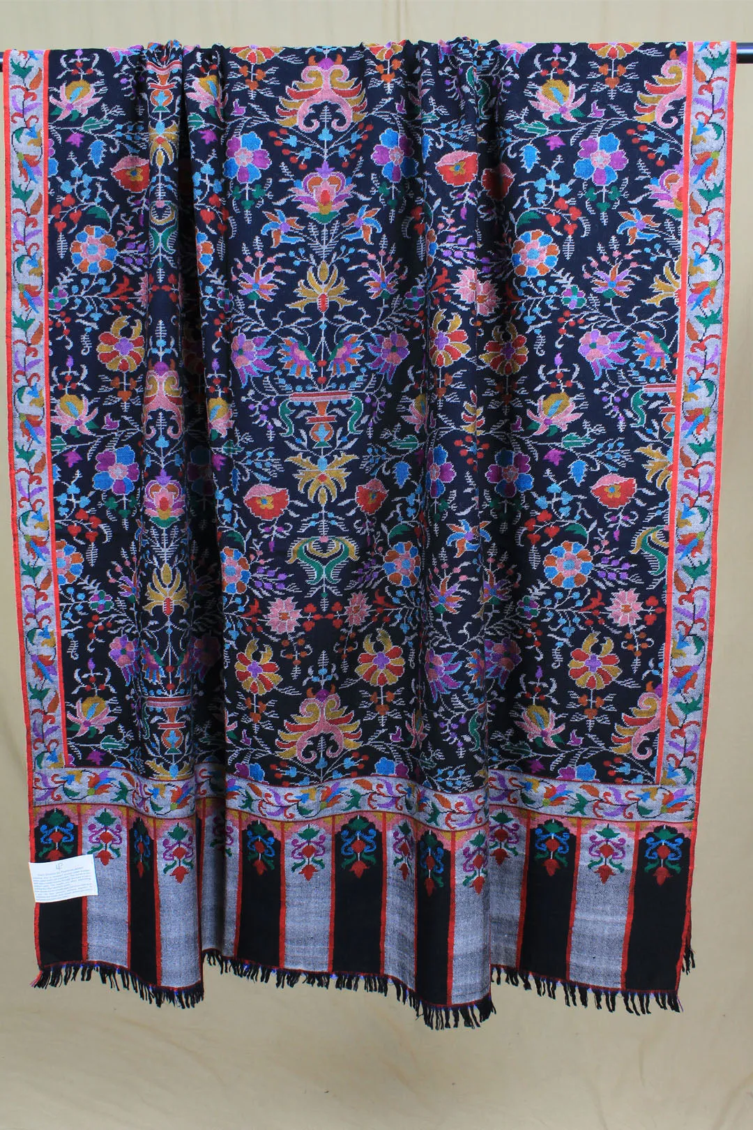 Ishq Pechaan Black Kani Jamavar Pashmina Shawl