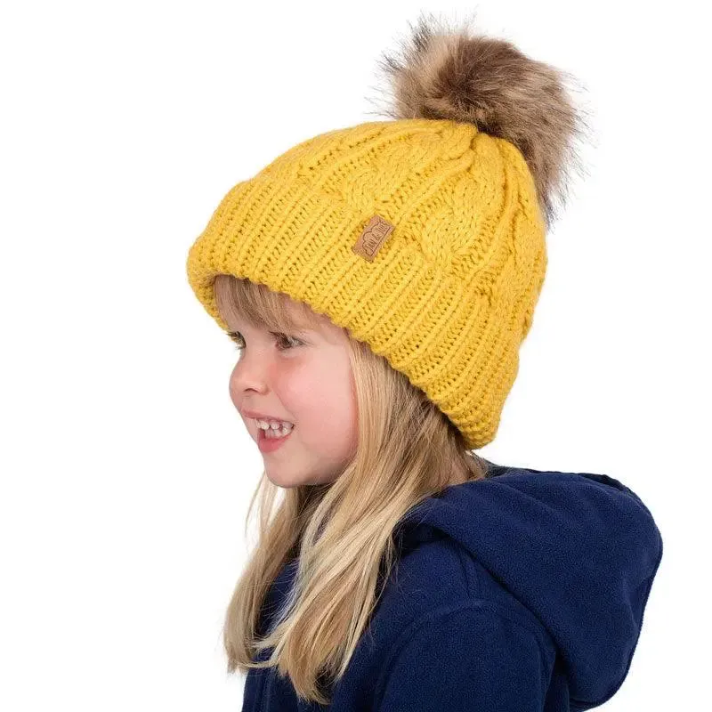Kids’ Cable Knit Beanie | Mustard | Jan & Jul