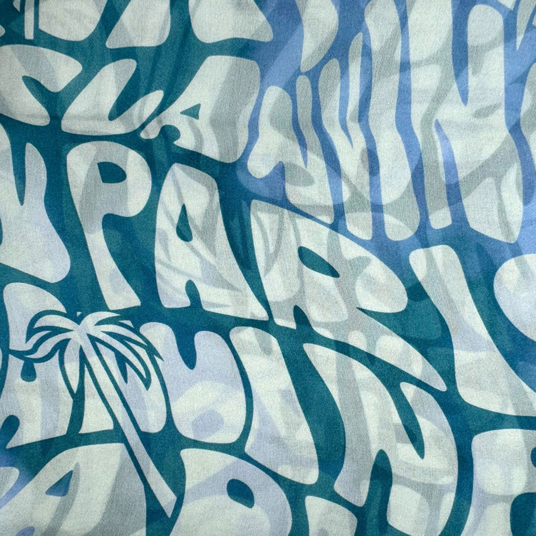 Lanvin Scarf Blue Ocean Green Logo Island Design - Chiffon Silk Shawl BLACK FRIDAY SALE