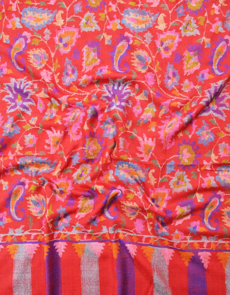 maroon kani pashmina shawl 7779