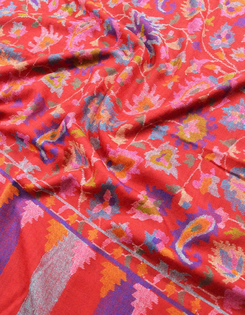 maroon kani pashmina shawl 7779