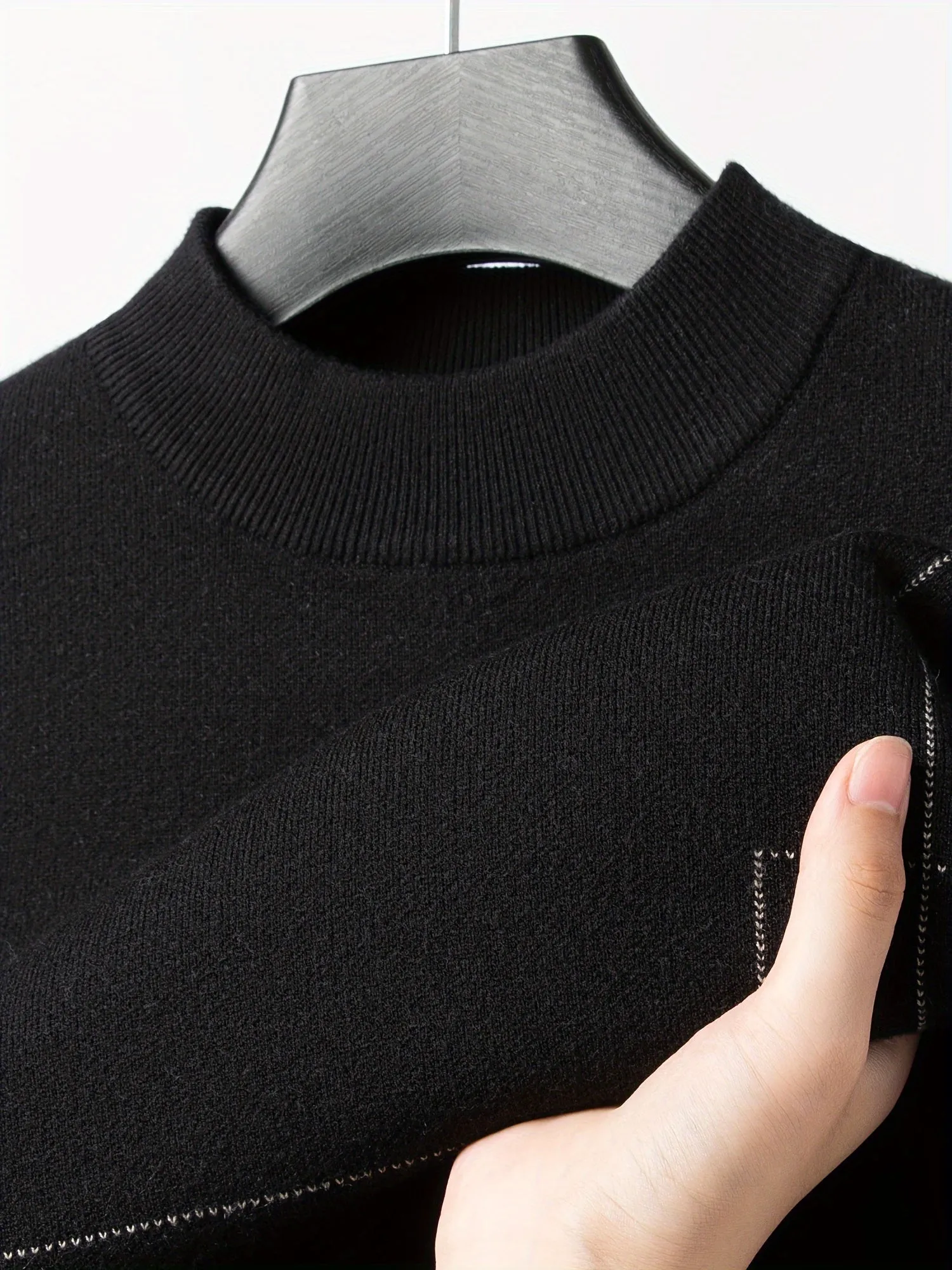 Men's Casual Wool Business Jumper with Mid Collar | Ideal for Autumn/Winter