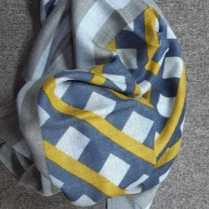 MERINO WOOL SCARF DIAGONAL STRIPES
