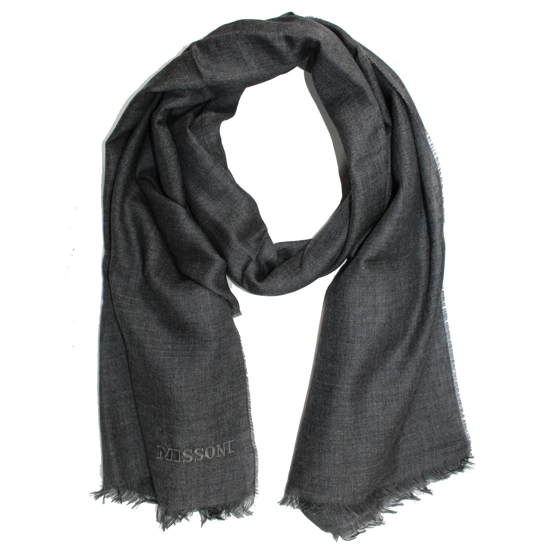 Missoni Scarf Charcoal Gray Design - Alpaca Silk Designer Shawl SALE