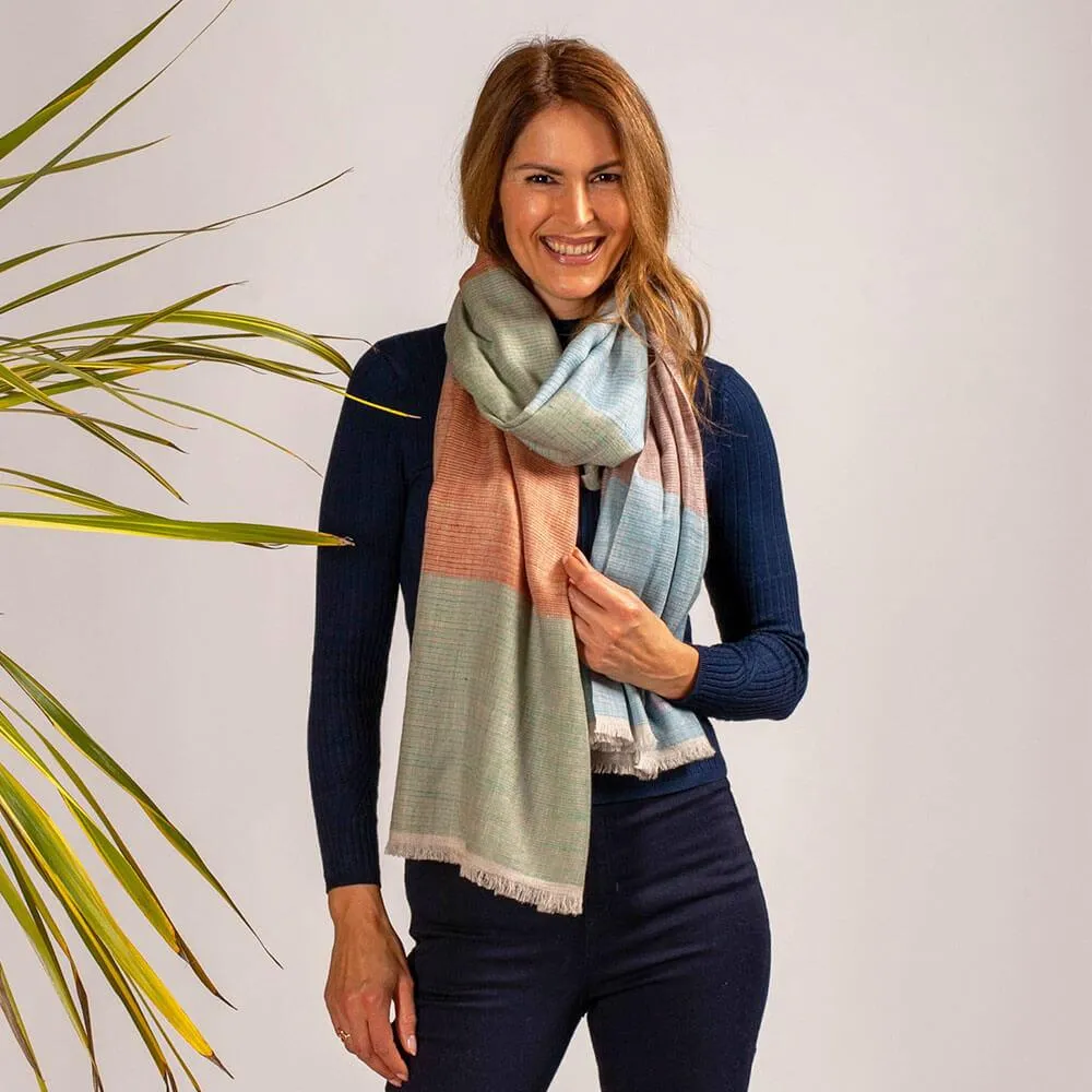Muted Striped Cashmere Stole