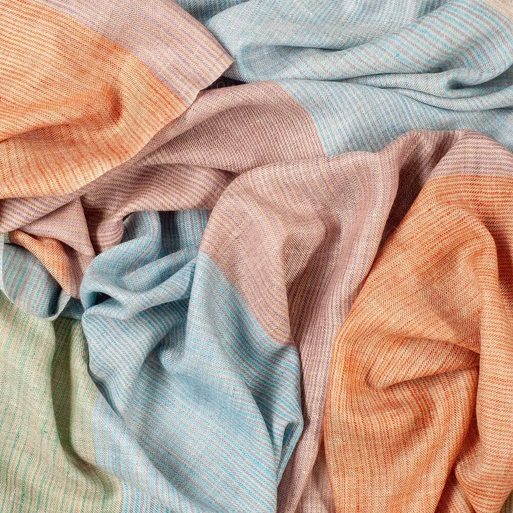 Muted Striped Cashmere Stole