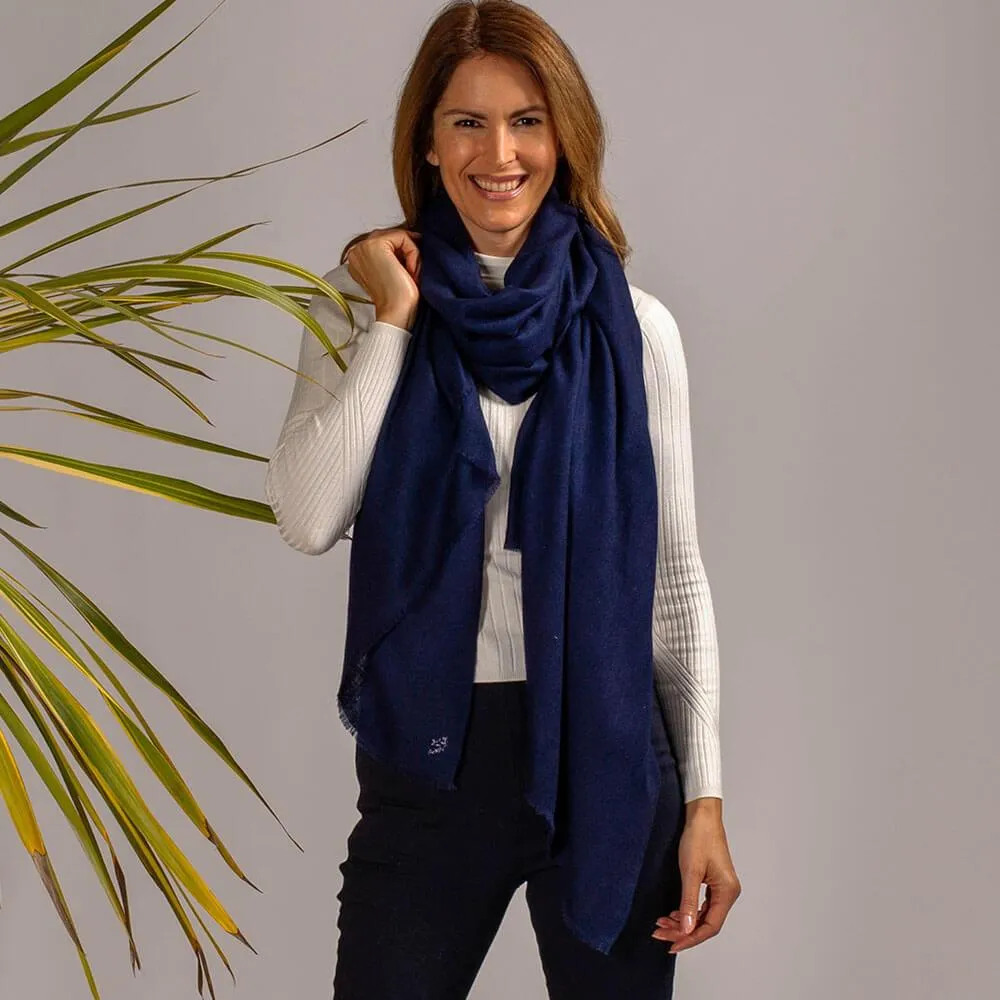 Navy Blue Cashmere Shawl