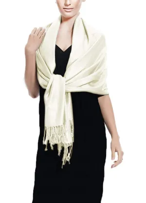 Off White Pashmina Shawl Wrap Scarf