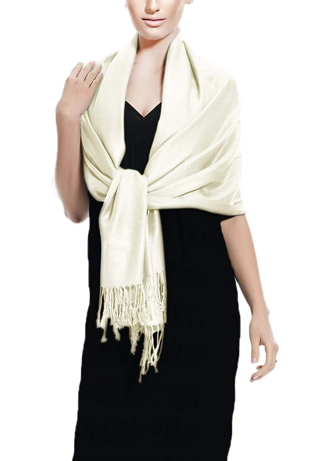 Off White Pashmina Shawl Wrap Scarf