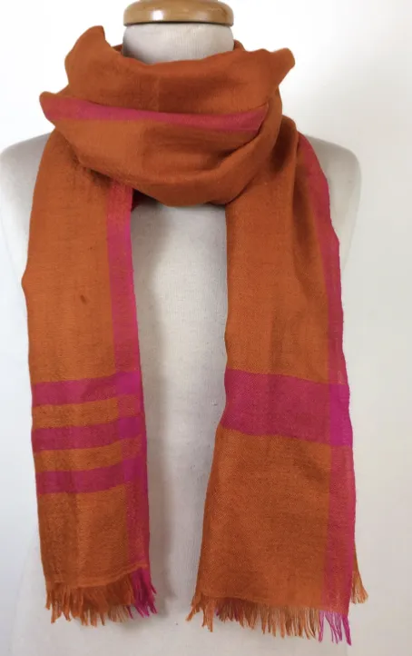 Pashmina Muffler Scarf - Bitter Orange   Neon Pink