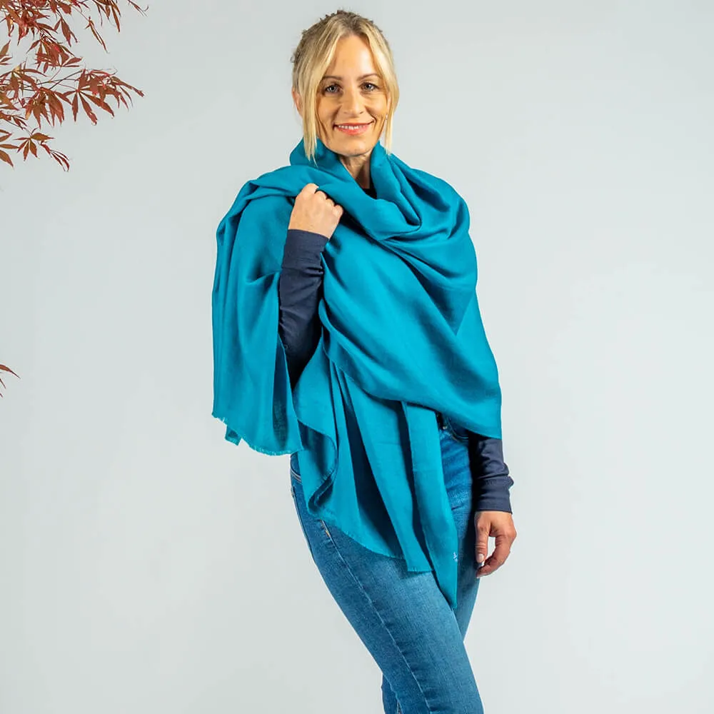 Peacock Green Cashmere Ring Shawl