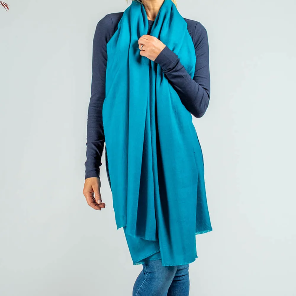 Peacock Green Cashmere Ring Shawl