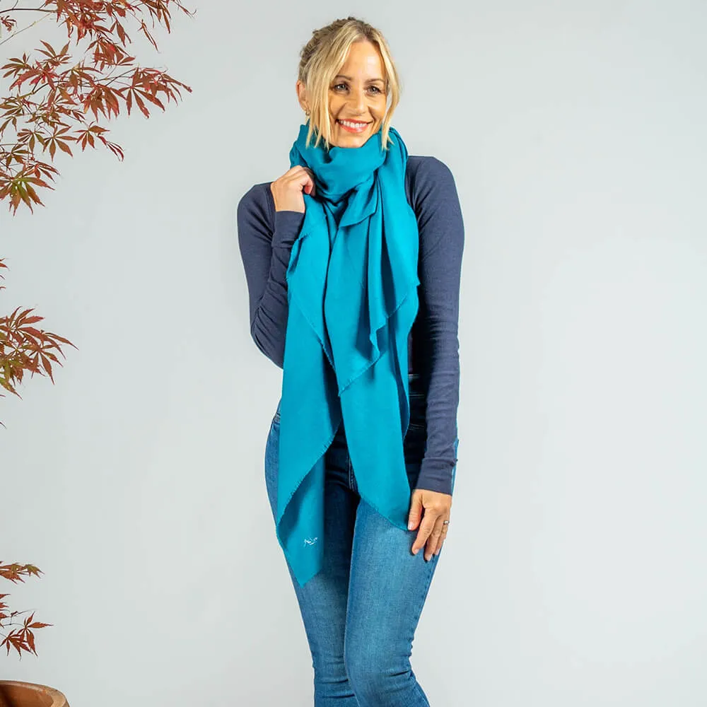 Peacock Green Cashmere Ring Shawl
