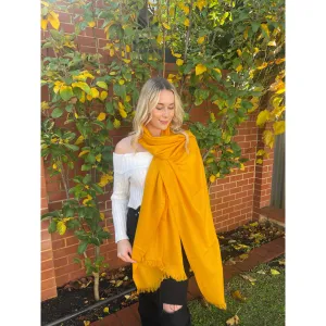 Pure Cashmere Shawl - Turmeric Yellow