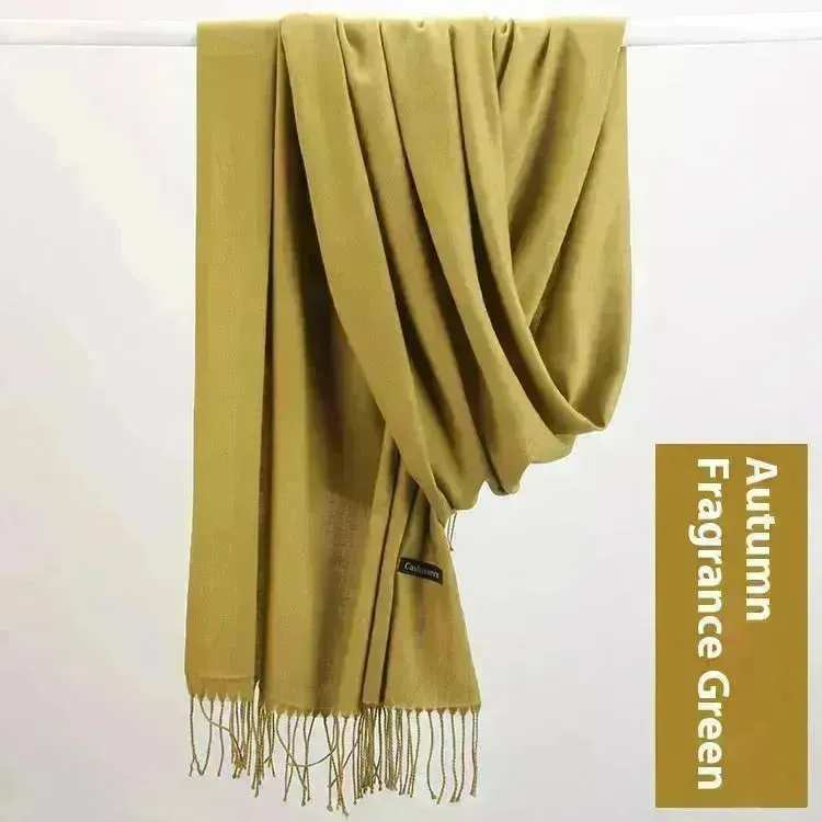 Pure Color Warm Keeping Scarf All-match Cashmere Shawl