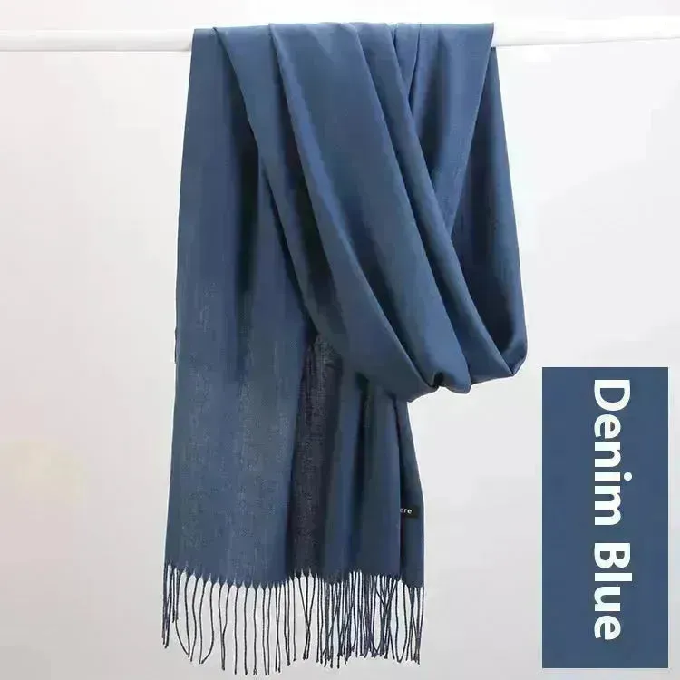 Pure Color Warm Keeping Scarf All-match Cashmere Shawl
