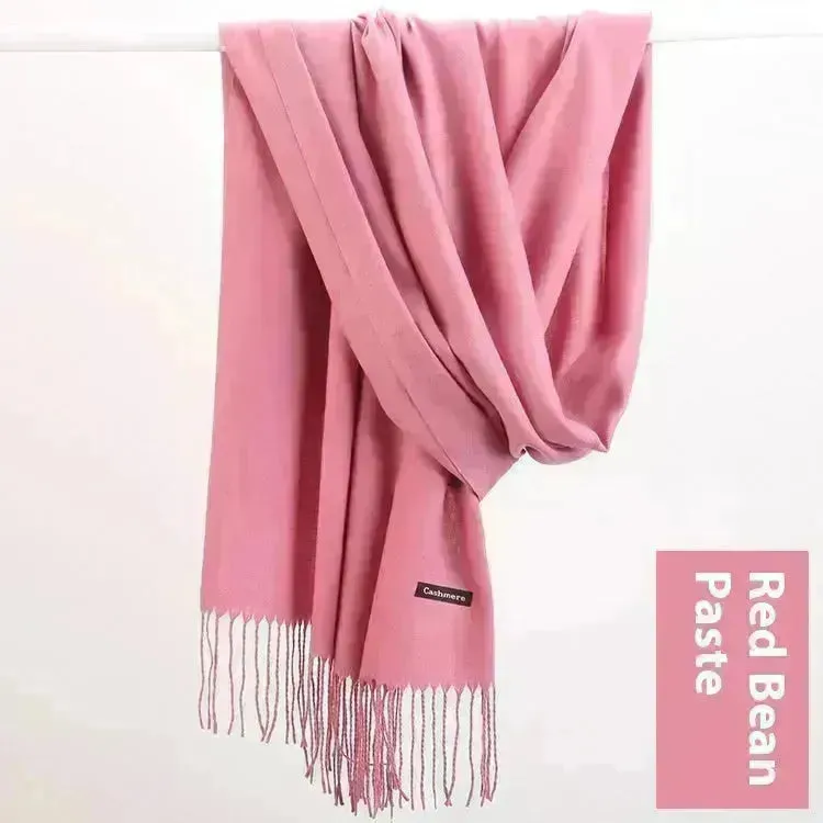 Pure Color Warm Keeping Scarf All-match Cashmere Shawl