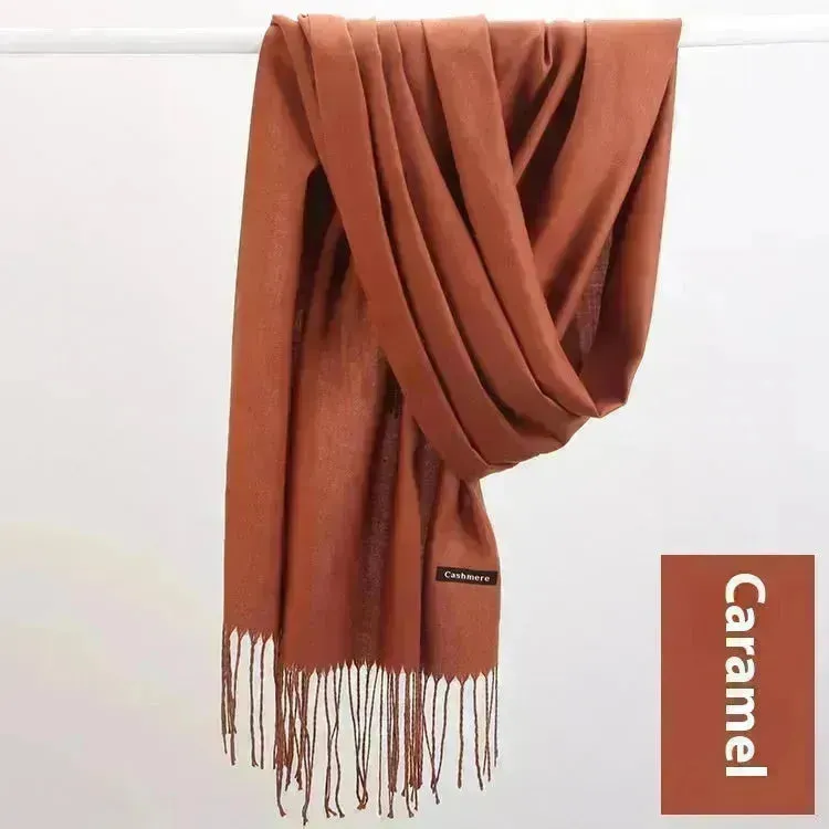 Pure Color Warm Keeping Scarf All-match Cashmere Shawl