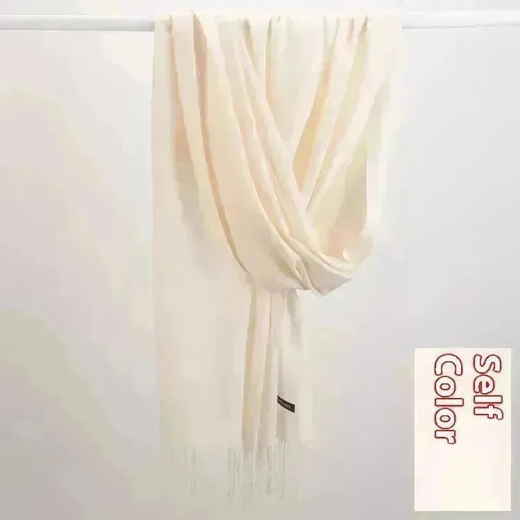 Pure Color Warm Keeping Scarf All-match Cashmere Shawl