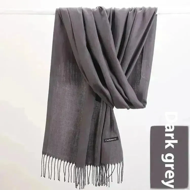 Pure Color Warm Keeping Scarf All-match Cashmere Shawl