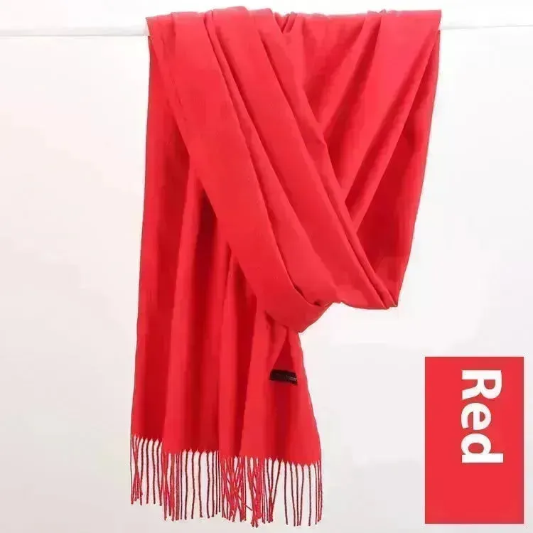Pure Color Warm Keeping Scarf All-match Cashmere Shawl
