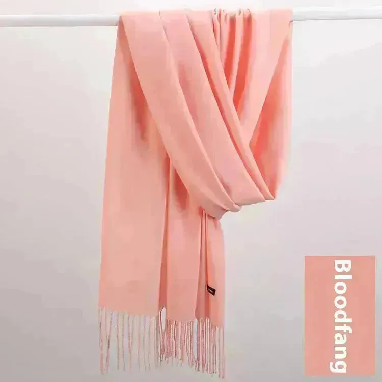 Pure Color Warm Keeping Scarf All-match Cashmere Shawl