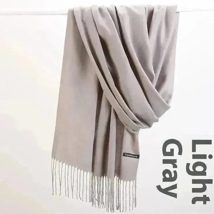 Pure Color Warm Keeping Scarf All-match Cashmere Shawl