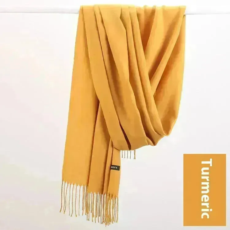 Pure Color Warm Keeping Scarf All-match Cashmere Shawl
