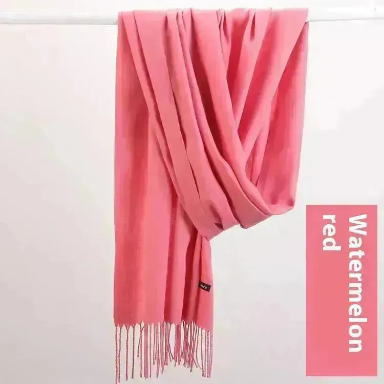 Pure Color Warm Keeping Scarf All-match Cashmere Shawl