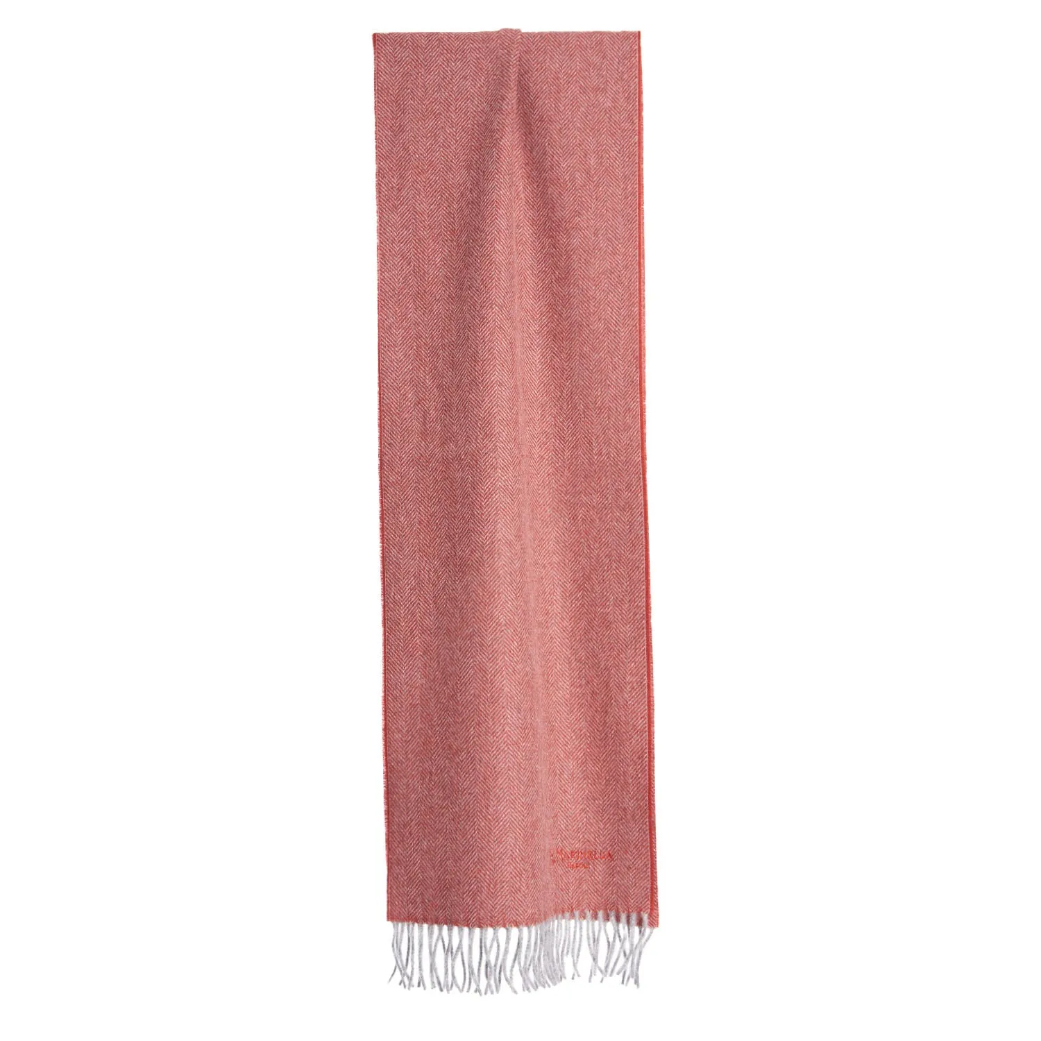 RED FRINGED SCARF