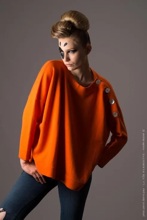 Sabbia Cashmere Button Sweater - Charcoal Grey
