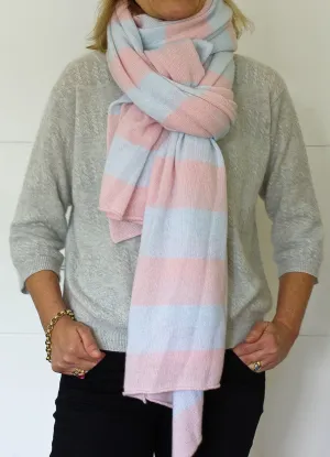 SCA Travelwrap - Ice Blue & Cherry Blossom Pink Striped