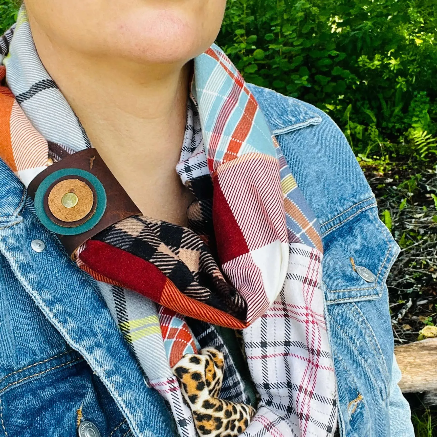 Scarf Cuff for Winter Scarves and Shawls - Brown