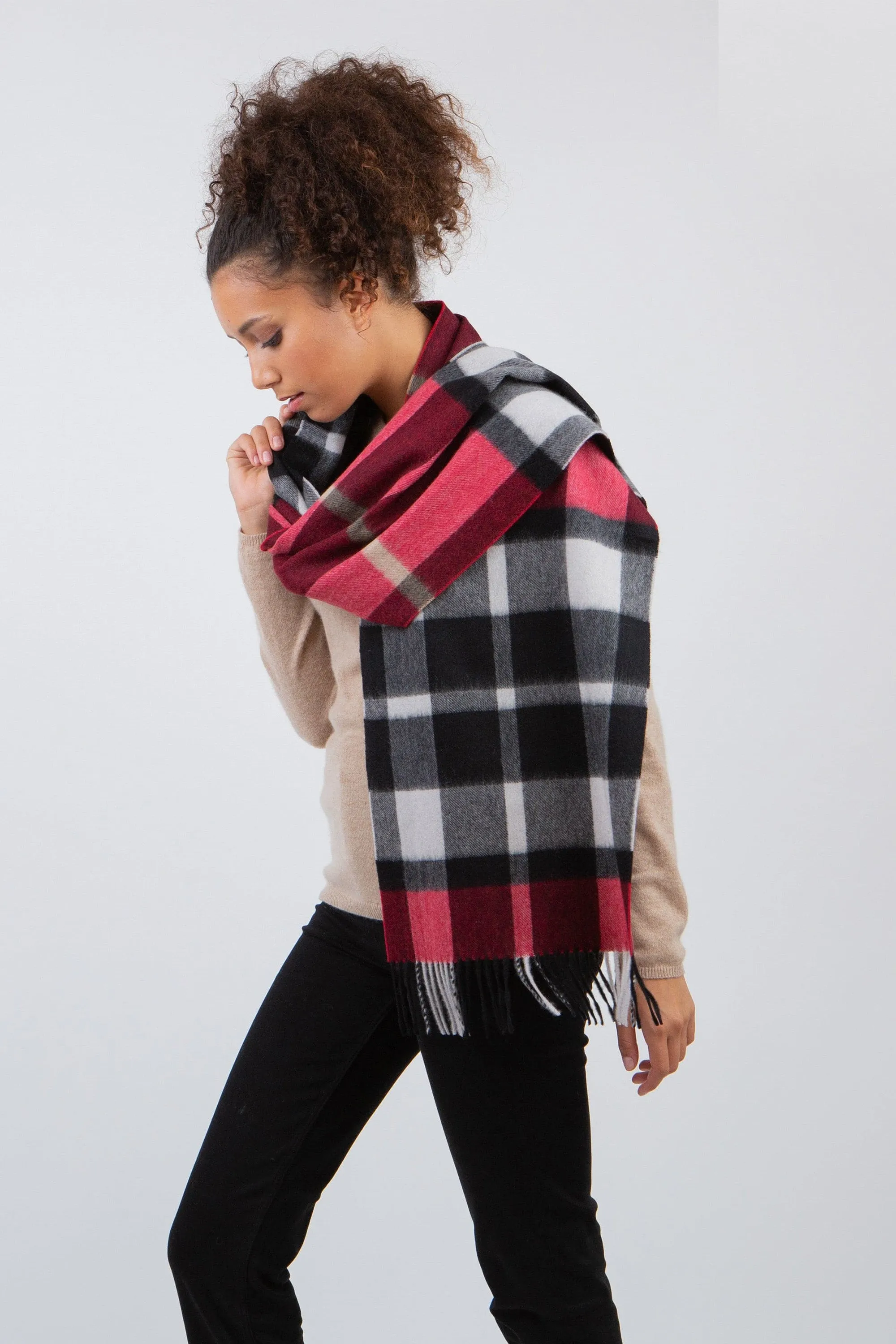 Scotty Thompson Cashmere Wide Scarf - Chinese Red