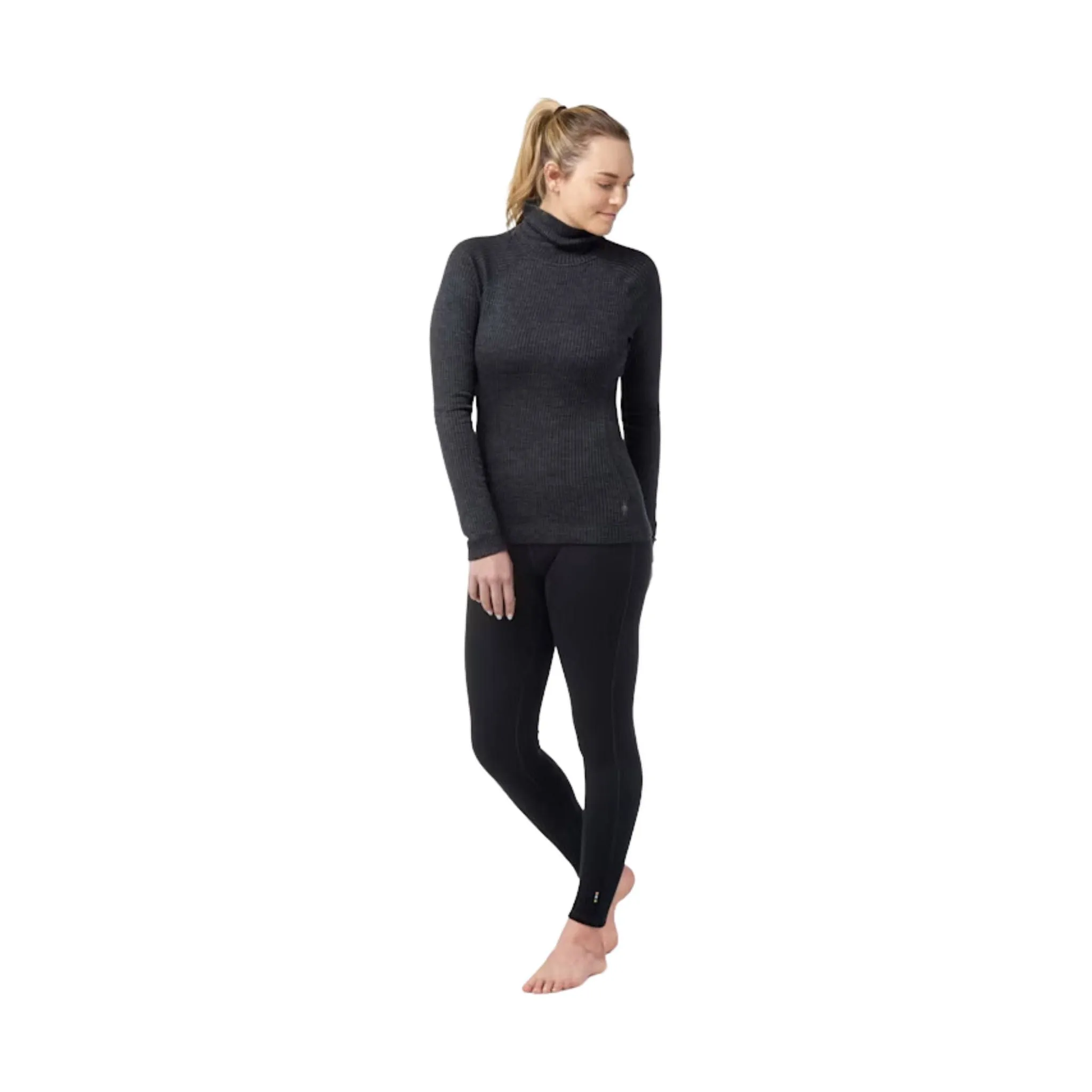 Smartwool Women's Merino Rib T-Neck - Charcoal Heather