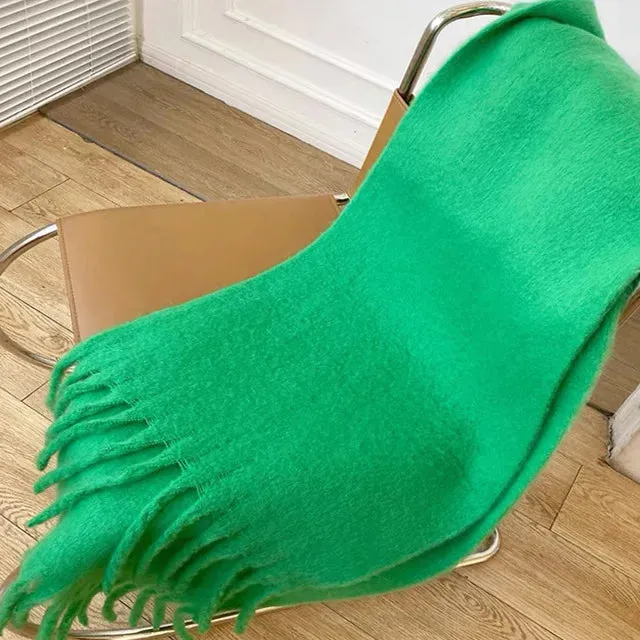 Solid Color Women Thick Shawl Winter Warm Fashion Pashmina Scarf