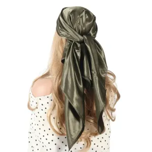 Solid Colors Silk Scarf Women Satin Hair Scarves 90cm