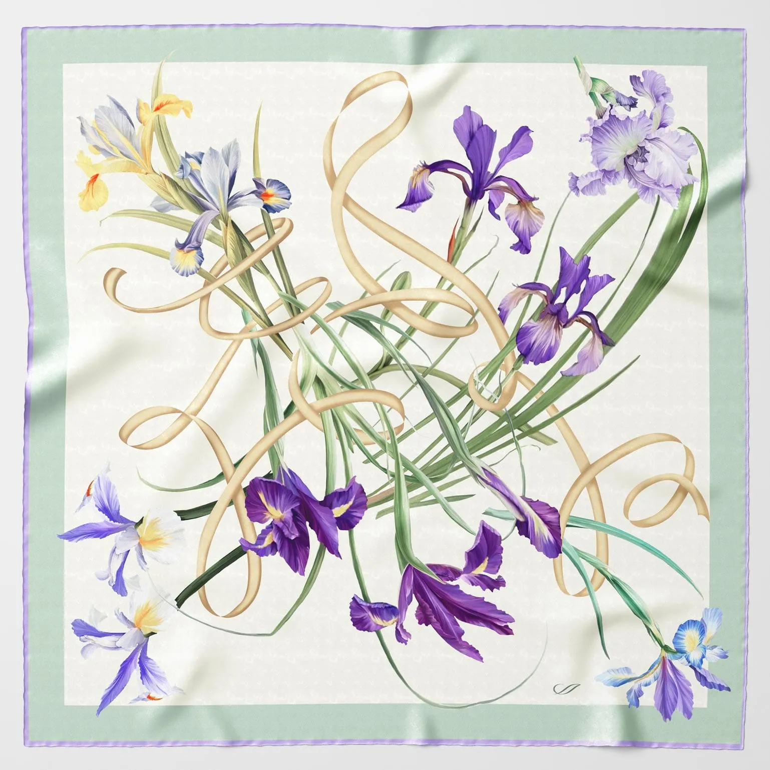 Susanna - Hand Rolled Silk Foulard - Mint