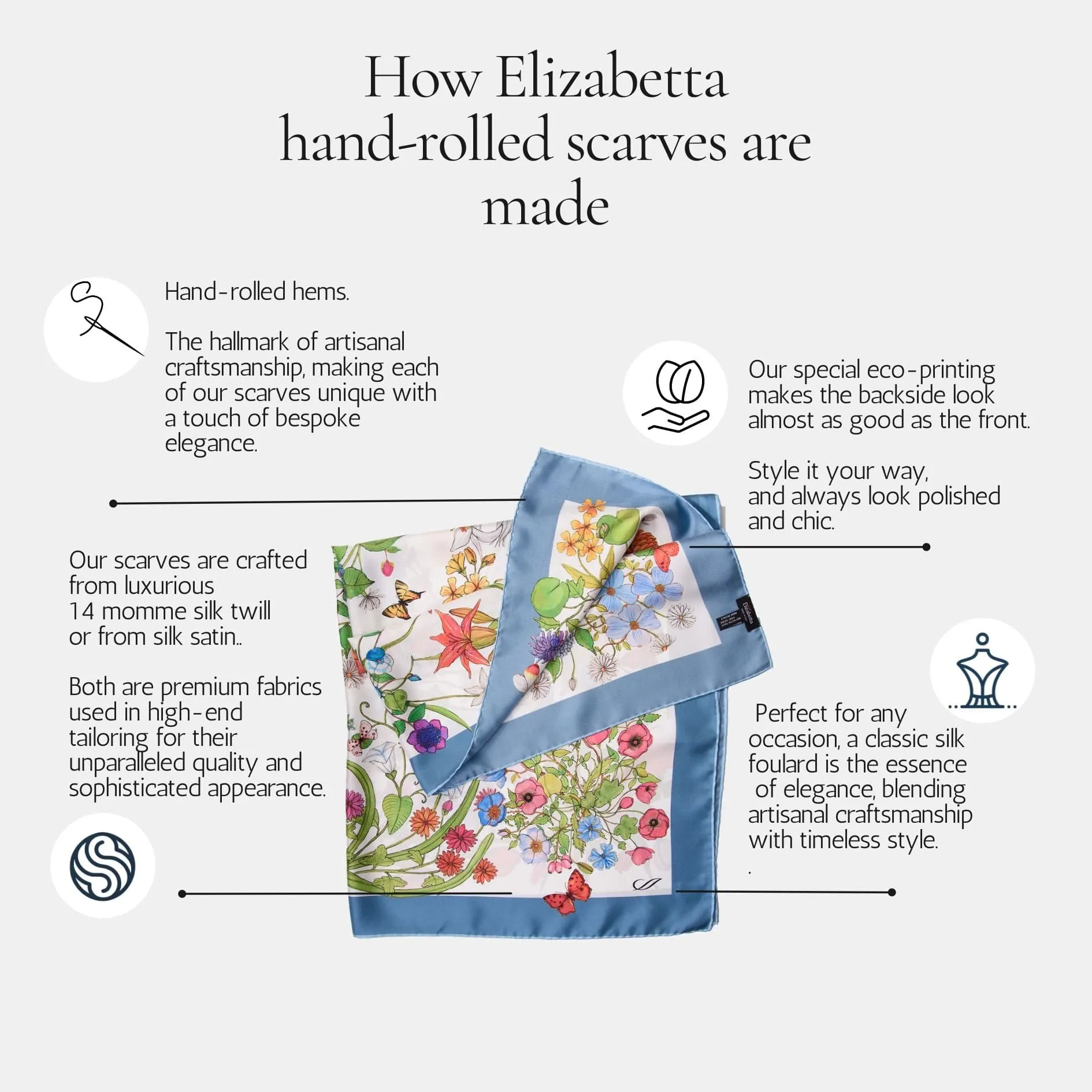 Susanna - Hand Rolled Silk Foulard - Mint