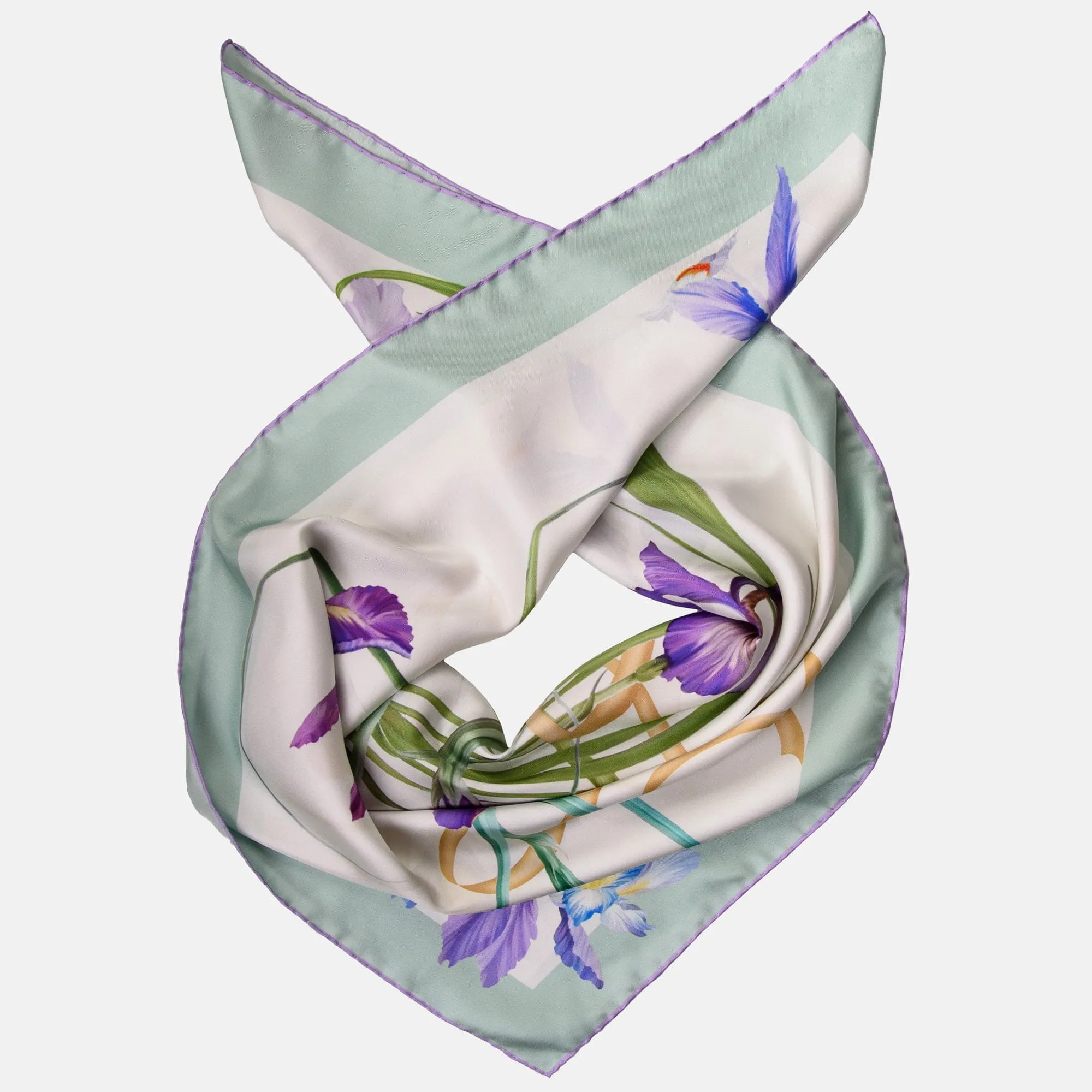 Susanna - Hand Rolled Silk Foulard - Mint