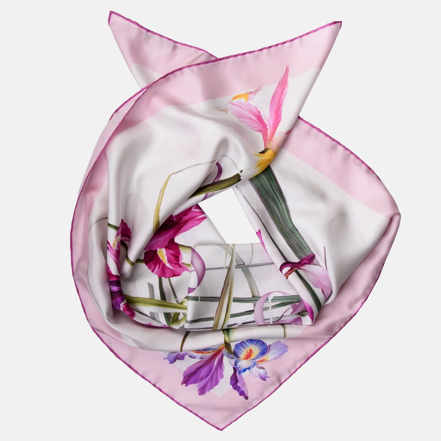 Susanna - Hand Rolled Silk Foulard - Pink