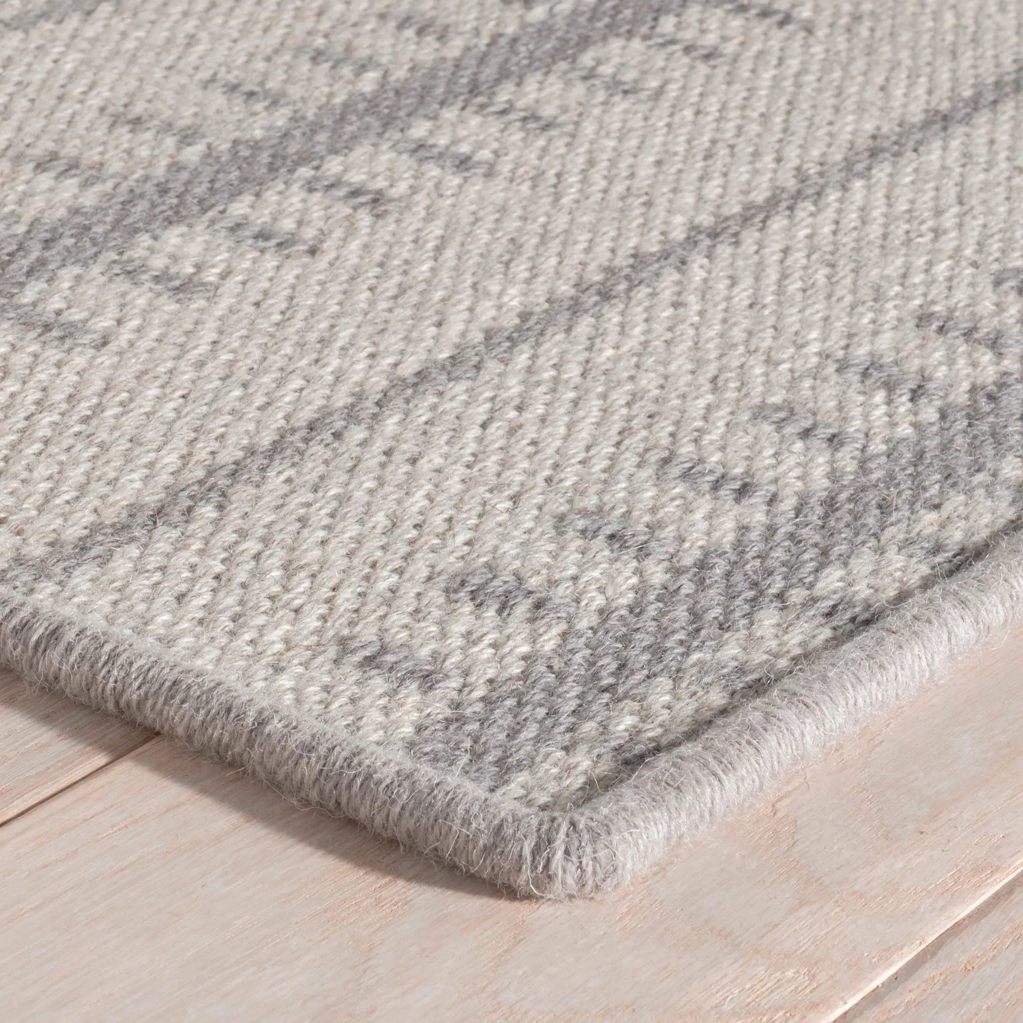 Tailor Stripe Charcoal Woven Wool Custom Rug Swatch With Attached Rug Pad